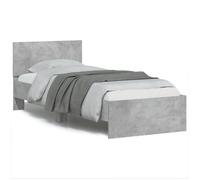 ""SALE 2026""Cadre de lit - 1 personnes - Structure de lit - 193x95x70cm avec tête de lit gris béton 90x190cm,26.25 Kg 922512