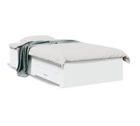 ""SALE 2026""Cadre de lit - 1 personnes - Structure de lit avec tiroirs - 193x93x32cm blanc 90x190cm,38.44 Kg 743917