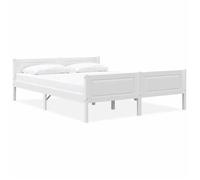 ""SALE 2026""Cadre de lit - sans matelas - moderne-design - bois de pin massif - blanc - 2 places - sommier à lattes - 120x200 cm 634e