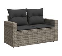 ""SALE 2026""Canapé de jardin - Salon de jardin - facile à nettoyer - 2 places avec coussins gris - Résine tressée,131x62x69cm 18 Kg 1