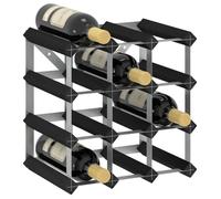 ""SALE 2026"" Casiers à bouteilles Noir - pour 12 bouteilles Noir Bois de pin solide PRO817864040