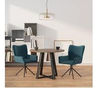 ""SALE 2026"" Chaise de cuisine Bleu - Chaises pivotantes à manger lot de 2 Bleu Velours PRO420431858