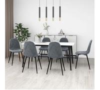 ""SALE 2026"" Chaise de cuisine Gris - Chaises à manger lot de 6 gris foncé velours PRO174882408