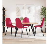 ""SALE 2026"" Chaise de cuisine Rouge - Chaises à manger lot de 4 Rouge bordeaux Velours PRO431961826