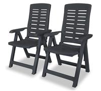 ""SALE 2026"" Chaise de jardin Anthracite - Chaises inclinables de jardin lot de 2 Plastique Anthracite PRO386815510