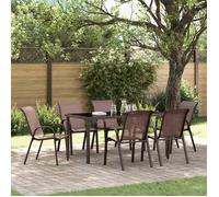 ""SALE 2026"" Chaise de jardin Brun - Chaises empilables de jardin lot de 6 Marron Tissu textilène PRO265572378