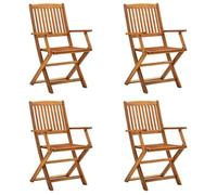 ""SALE 2026"" Chaise de jardin Brun - Chaises pliables d'extérieur lot de 4 Bois d'acacia solide PRO196272613