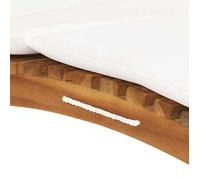 ""Sale 2026"" Chaise longue pliable - BURKE - Transat 1 PLACE - avec coussin blanc crème Bois de teck Cc553