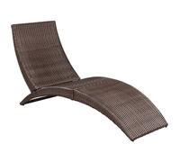 ""Sale 2026"" Chaise longue pliable - BURKE - Transat 1 PLACE - avec coussin Résine tressée Marron Cc571