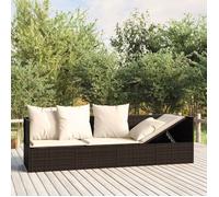 ""SALE 2026"" Chaise longue terrasse Brun - Lit de salon d'extérieur avec coussins Marron Résine tressée PRO755116944