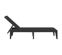 ""Sale 2026"" Chaise longue/Transat - BURKE - 1 PLACE - anthracite 186x60x29 cm PP Cc949