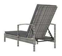 ""Sale 2026"" Chaise longue/Transat - BURKE - 1 PLACE - avec accoudoirs Résine tressée Gris Cc1219
