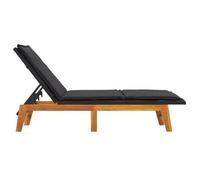 ""Sale 2026"" Chaise longue/Transat - BURKE - 1 PLACE - avec coussin - Résine tressée/bois massif d'acacia Cc922