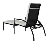 ""Sale 2026"" Chaise longue/Transat - BURKE - 1 PLACE - avec repose-pied Résine tressée Noir Cc906
