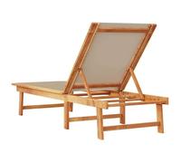 ""Sale 2026"" Chaise longue/Transat - BURKE - 1 PLACE - taupe bois d'acacia solide et textilène Cc1064