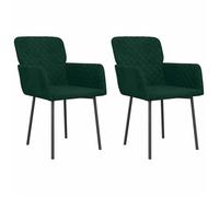 ""SALE 2026""Chaises à manger - lot de 2 - Chaises de Salon - Vert foncé Velours,51,5x61x78,5cm 11.6 Kg 1197807
