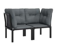 ""SALE 2026""Chaises d'angle de jardin - Pour Salon Balcon - avec coussins lot de 2 noir/gris,62x62x68cm 18.1 Kg 4720395