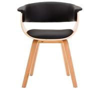 ""SALE 2026""Chaises de Salon,design simple, Noir - Chaise à manger noir bois courbé et similicuir,59,5x51x72cm 9.18 Kg 395465