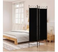 ""SALE 2026"" Cloison de séparation Noir - Cloison de séparation 3 panneaux Noir 120x200cm Tissu PRO627331575