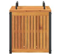 ""Sale 2026"" Coffre à coussins d'extérieur - BURKE - MEUBLE JARDIN - bois d'acacia solide et acier CC25