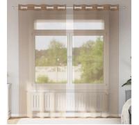 ""SALE 2026"" Décoration de Chambre élégant Brun - Rideaux en voile avec œillets 2 pcs marron clair PRO515678671