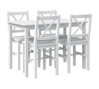 ""SALE 2026""Ensemble de bistro/salon,(Table de cuisine + chaise) Blanc - Ensemble de salle à manger 5 pcs Blanc 27.6 Kg 413846