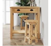 ""SALE 2026"" Ensemble de salle à manger a un design sobre et élégant Brun - Tabourets de bar lot de 2 bois massif de pin PRO65831733