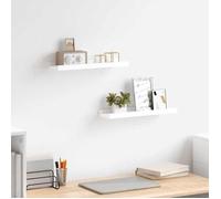 ""SALE 2026"" Étagères murale,ensemble élégant Blanc - Étagères à rebord pour cadre photo 2 pcs Blanc 40x9x3cm MDF PRO874189908