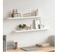 ""SALE 2026"" Étagères murale,ensemble élégant Blanc - Étagères à rebord pour cadre photo 2 pcs Blanc 80x9x3cm MDF PRO907445378