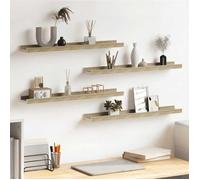 ""SALE 2026"" Étagères murale,ensemble élégant Blanc - Étagères murales 4 pcs blanc et chêne sonoma 60x9x3cm PRO694843881