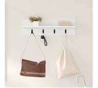 ""SALE 2026"" Étagères murale,ensemble élégant Blanc - Porte-manteau mural Blanc 60x10.5x18cm - bois d'ingénierie PRO373522146