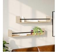 ""SALE 2026"" Étagères murale,ensemble élégant Brun - Étagères murales avec barres 2 pcs chêne sonoma 80x16x14cm PRO686586100