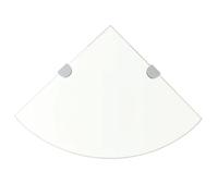 ""SALE 2026"" Étagères murale,ensemble élégant Transparent - Étagère de coin + supports chromés Verre Transparent 35x35cm PRO57697936