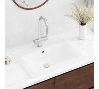 ""SALE 2026"" Évier/lavabo pour cuisine/salle de bain Blanc - Vasque à poser en céramique Rectangulaire Blanche 60x46cm PRO325265751