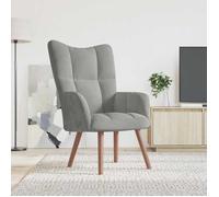 ""SALE 2026"" Fauteuil Chaise de relaxation Gris - Chaise de relaxation Gris clair Velours PRO358936054
