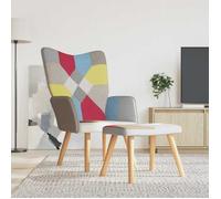 ""SALE 2026"" Fauteuil Chaise de relaxation Multicolore - Chaise de relaxation avec repose-pied Patchwork Tissu PRO537894012