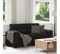 ""SALE 2026"" Fauteuil/Chaise-Sofa Noir - Canapé à 2 places noir 140cm tissu PRO375134145