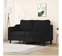 ""SALE 2026"" Fauteuil/Chaise-Sofa Noir - Canapé à 2 places Noir 140cm Tissu PRO527491221