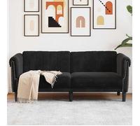 ""SALE 2026"" Fauteuil/Chaise-Sofa Noir - Canapé à 2 places noir velours PRO182427087