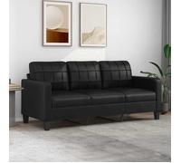 ""SALE 2026"" Fauteuil/Chaise-Sofa Noir - Canapé à 3 places Noir 180cm Similicuir PRO795103862