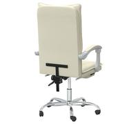 ""Sale 2026"" Fauteuil inclinable de bureau - Chaise simple - Crème Similicuir - 63x56x(112.5-122) cm DD300
