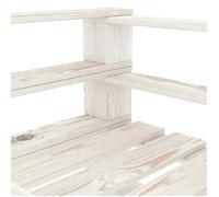 ""Sale 2026"" Fauteuil palette de jardin - BURKE - Banquette balcon - Bois Blanc BB642