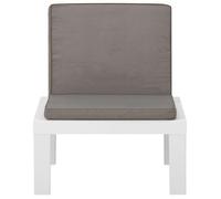 ""SALE 2026""Fauteuil patios, balcons, Blanc - Chaise de salon de jardin - KENNETH - avec coussin Plastique Blanc,65x65x70cm,65x65x70c