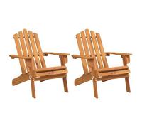 ""SALE 2026""Fauteuil patios, balcons, Brun - Chaises Adirondack de jardin - KENNETH - lot de 2 Bois massif d'acacia,75x84x90cm,75x84x