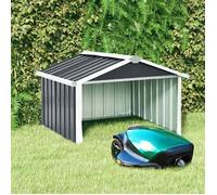 ""SALE 2026"" Garage pour robot tondeuse Anthracite - Abri pour robot de jardin 92x97x63cm Acier galvanisé Anthracite PRO619866408