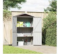 ""SALE 2026"" Garage pour robot tondeuse Brun - Abri de jardin Marron 116x45x175cm Acier galvanisé PRO234196224