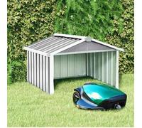 ""SALE 2026"" Garage pour robot tondeuse Gris - Abri pour robot de jardin 92x97x63cm Acier galvanisé Gris PRO777858479
