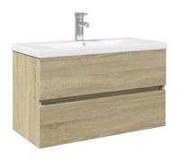 ""SALE 2026""Jeu de meubles de bain - WINWIN - Armoire bas/Meuble WC - 2pcs céramique et - bois d'ingénierie 35.21 Kg 4490154