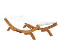 ""Sale 2026"" Lit de repos extérieur - burke - 1-personne - 100x188,5x44 cm Bois courbé massif Crème Cc1