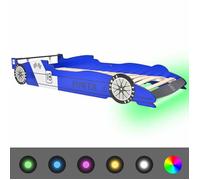 ""SALE 2026""Lit Jeune tout-petit Bleu - Structure de lit pour Fille/Garçon - Lit voiture de course pour enfants avec LED 90x200cm Ble